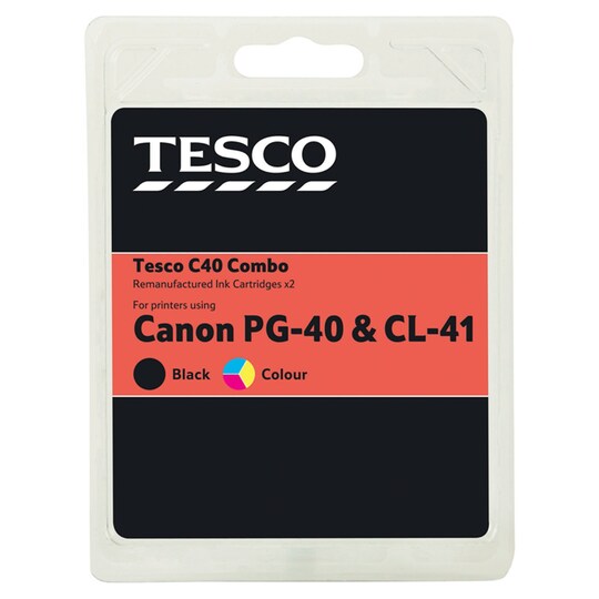 Tesco Remanufactured Canon PG40 Black & CL41 Colour Ink Cartridges