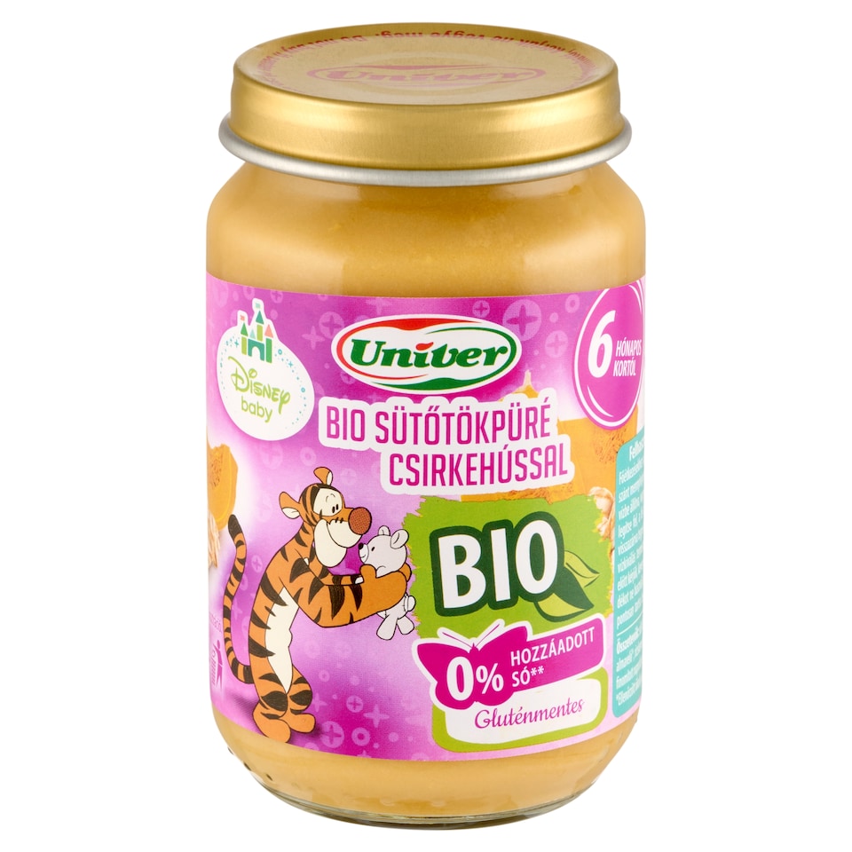 Univer Disney Baby bio sütőtökpüré csirkehússal bébiétel 6 hónapos kortól 163 g  1. kép