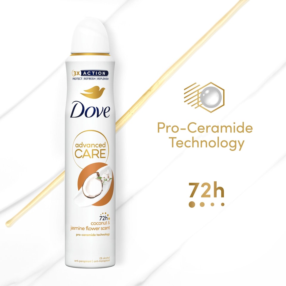 image 1 of Dove Women Coconut & Jasmine 72h Advanced Care Antiperspirant Deodorant 200ml