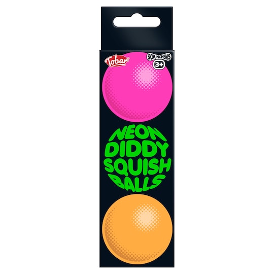 Tobar Neon Diddy Squish Balls 3 Pack Tesco Groceries
