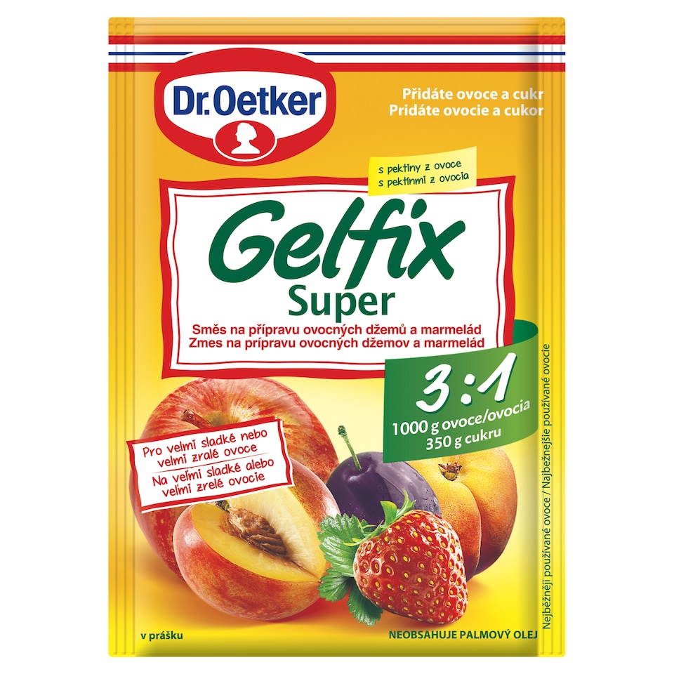 Dr. Oetker Gelfix super zmes v prášku na prípravu ovocných džemov a marmelád v prášku 25 g