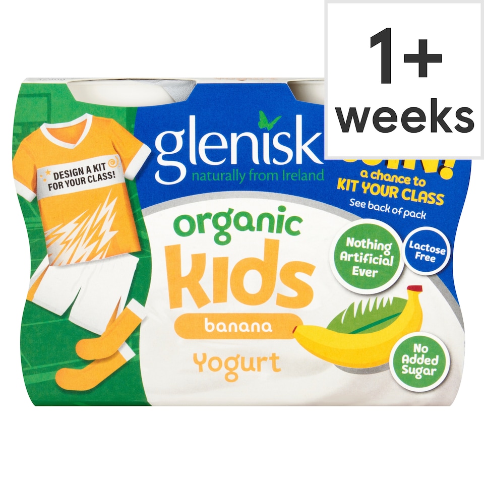 Glenisk Organic Kids Banana Yoghurt 4X90g