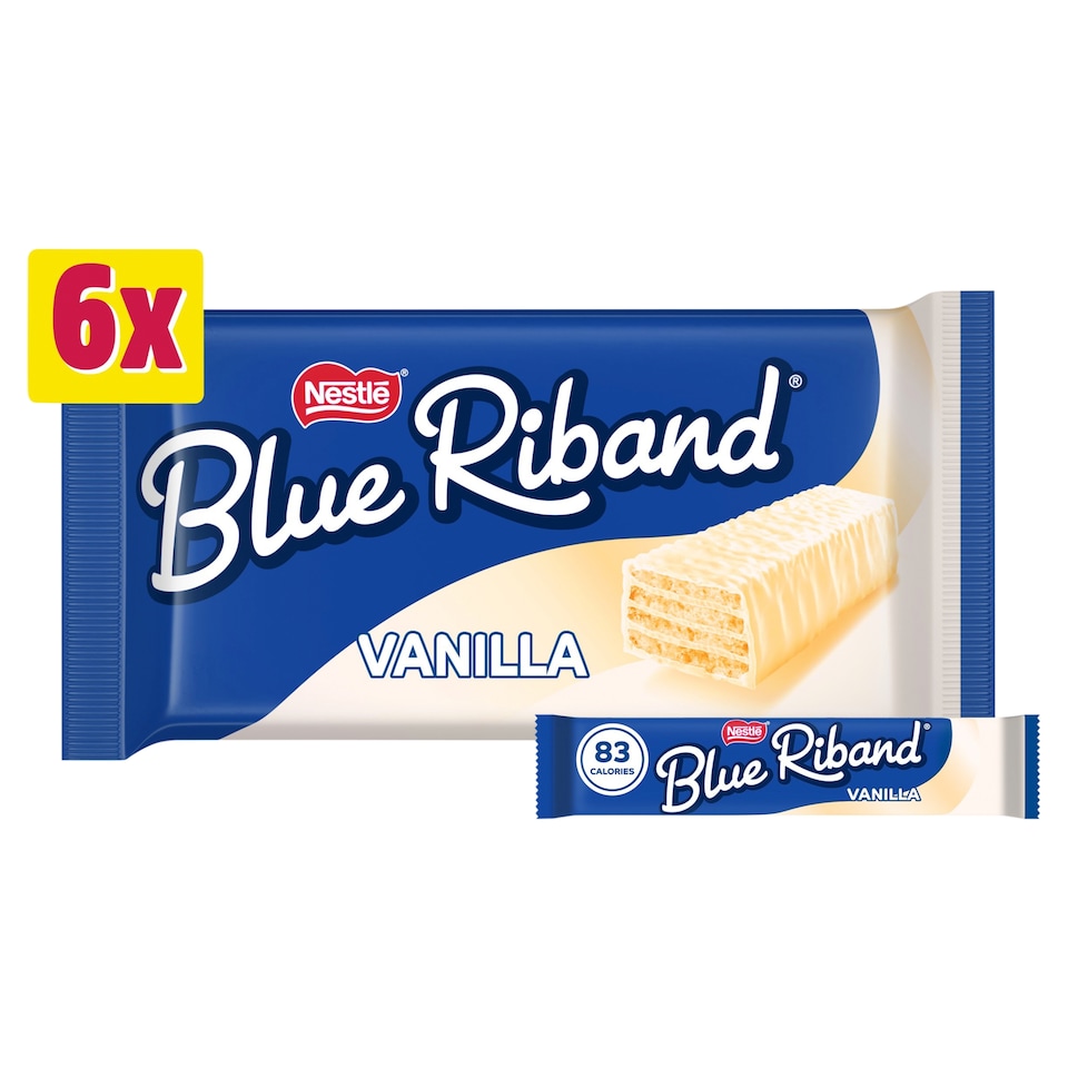 Blue Riband White Vanilla Chocolate Wafer Bars Multipack 6x15g