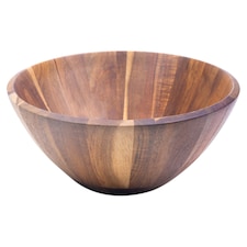 F&F Home Acacia Wooden Salad Bowl