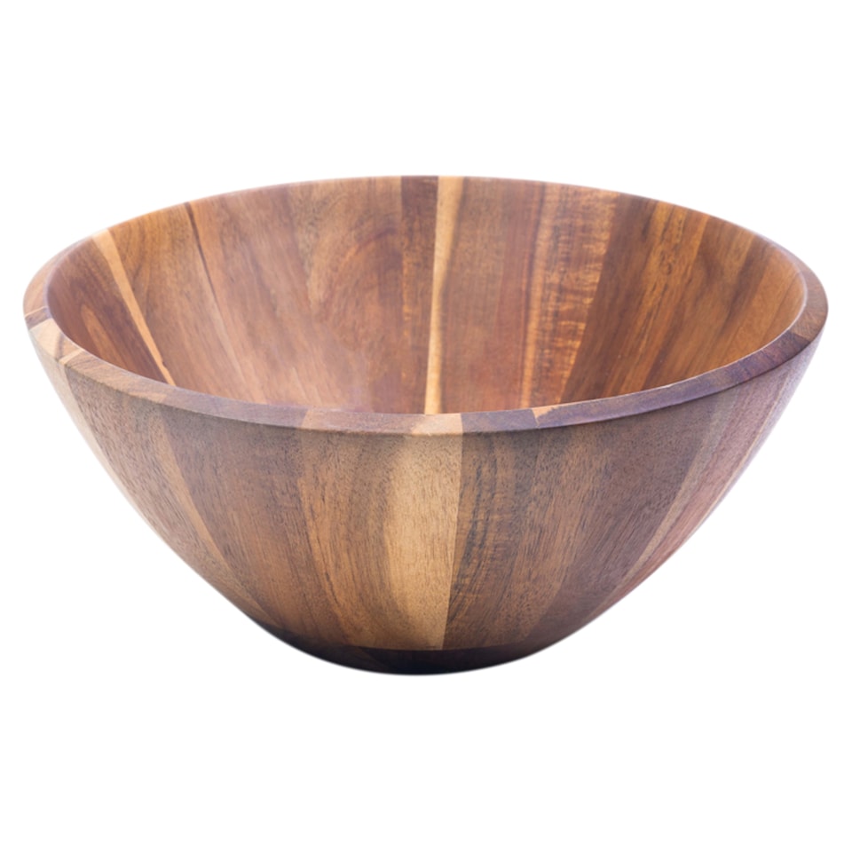 F&F Home Acacia Wooden Salad Bowl