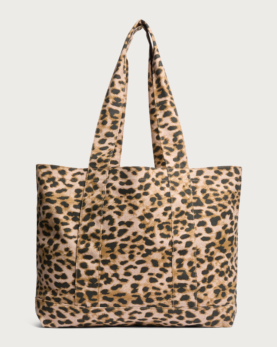 image 1 of F&F Leopard Print Tote Bag in Multi Brown