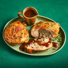 38. Tesco Slow Cooked Turkey Thighs with Pork, Sage & Onion Stuffing & Gravy 795g (Serves 4)