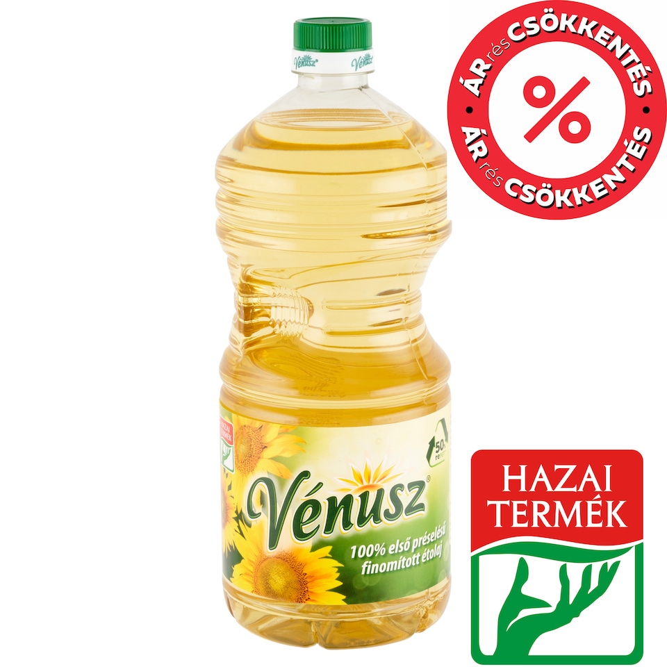 Vénusz 100% első préselésű finomított napraforgó-étolaj 2 l