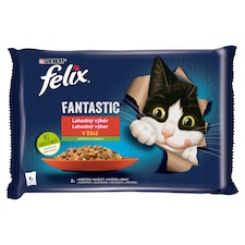 Felix Fantastic Pouches for Cats Chicken, Beef in Jelly 4 x 85g