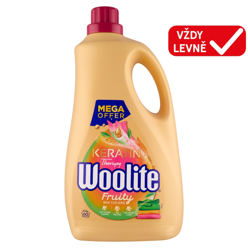 image 1 of Woolite Keratin Therapy Fruity Liquid Laundry Detergent with Keratin 60 Washes 3.6L