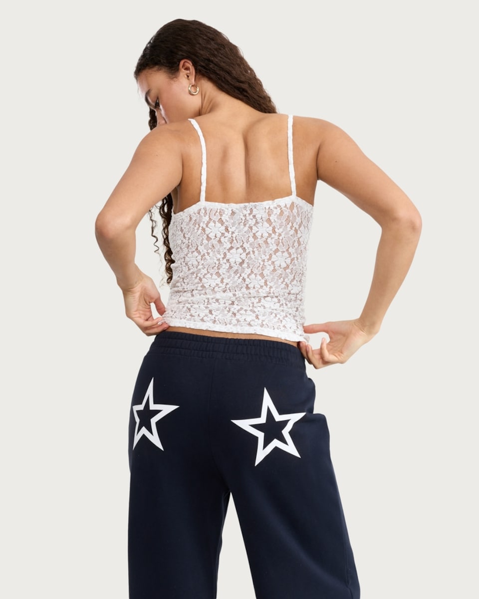 image 1 of OH ME OH MY Floral Lace Cami Top in White