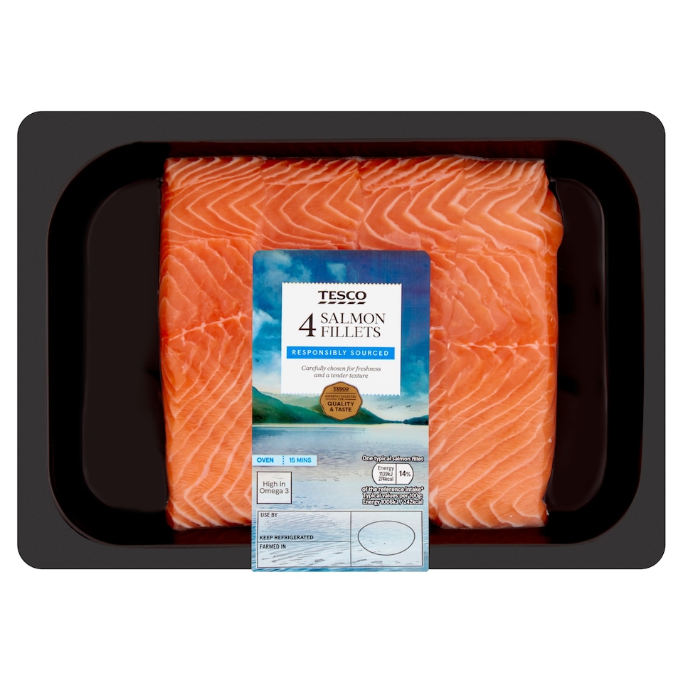 Tesco 4 Salmon Fillets 440G