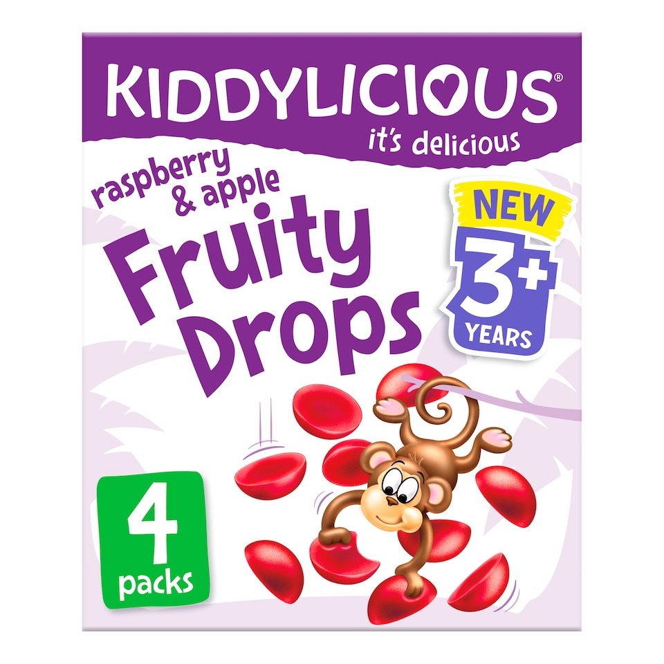 Kiddylicious Fruity Drops - Raspberry & Apple 4x16g