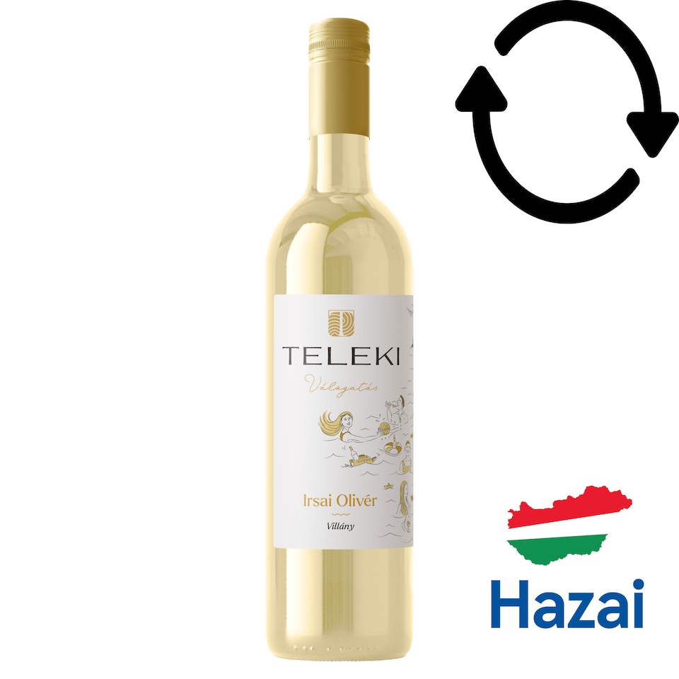 Teleki Válogatás Villányi Irsai Olivér Classicus Dry White Wine 11,5% 0,75 l
