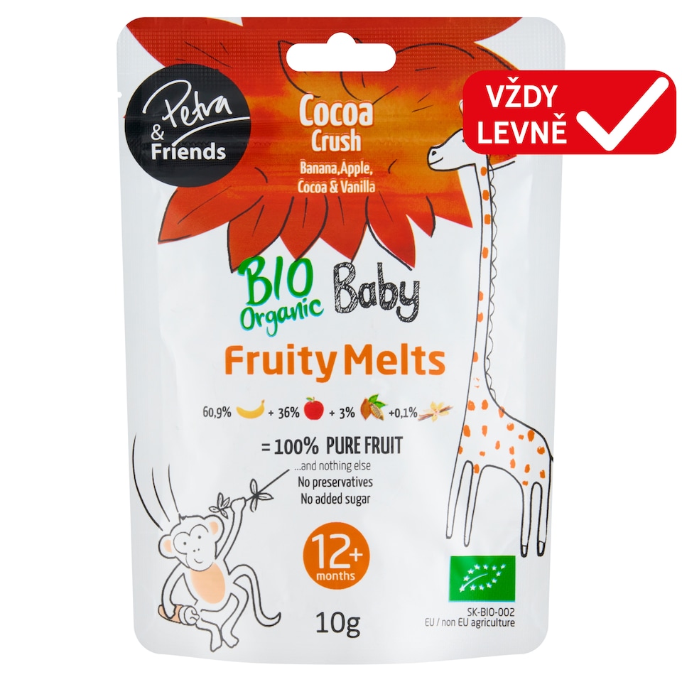 image 1 of Petra & Friends Fruity Melts Cocoa Crush Organic Freeze-Dried Fruit Snack 10g