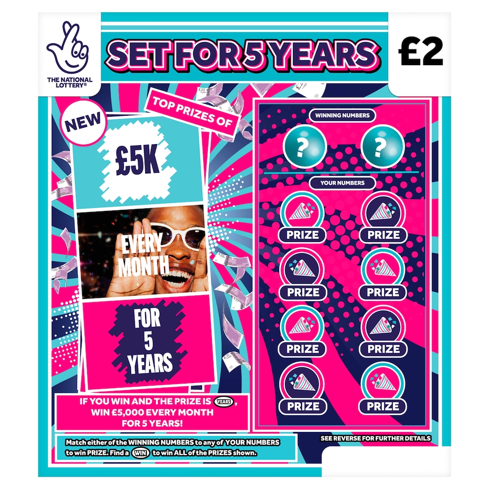 SET FOR 5 YEARS Scratchcard