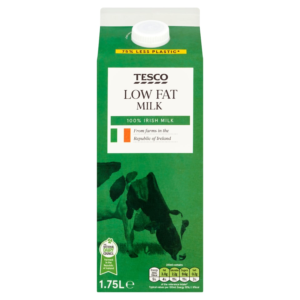 Tesco Low Fat Milk 1.75 Lt