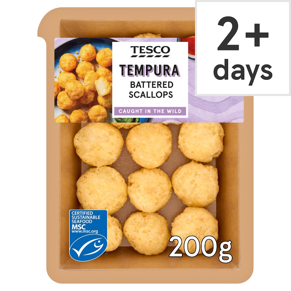 Tesco Tempura Battered Scallops 200g