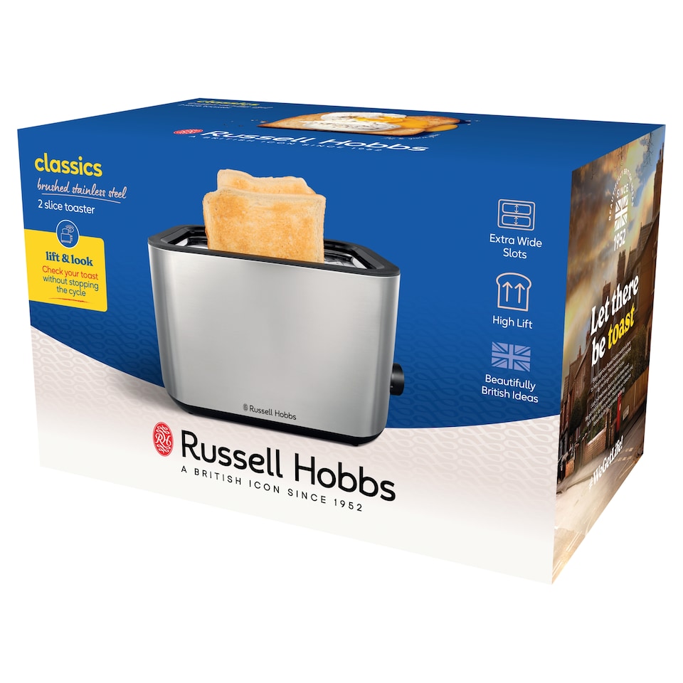 Russell Hobbs Classics Brushed Stainless Steel 2 Slice Toaster