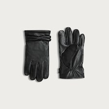 F&F Leather Bow Detail Gloves in Black