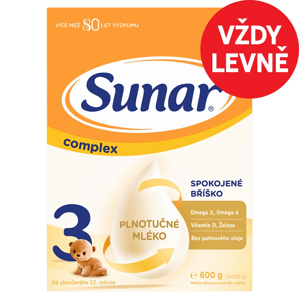 Obrázek 1 pro produkt Sunar Complex 3 mléčná výživa pro malé děti v prášku 2 x 300g (600g)