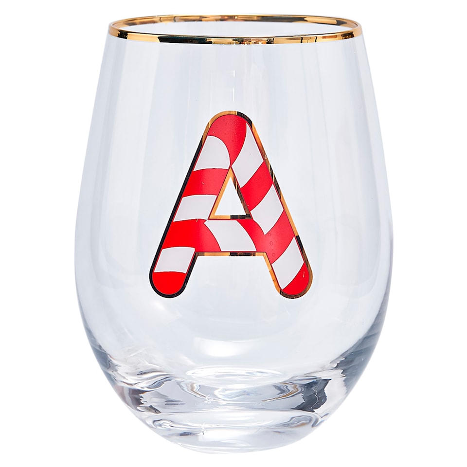 Tesco candy cane Stemless Glass A