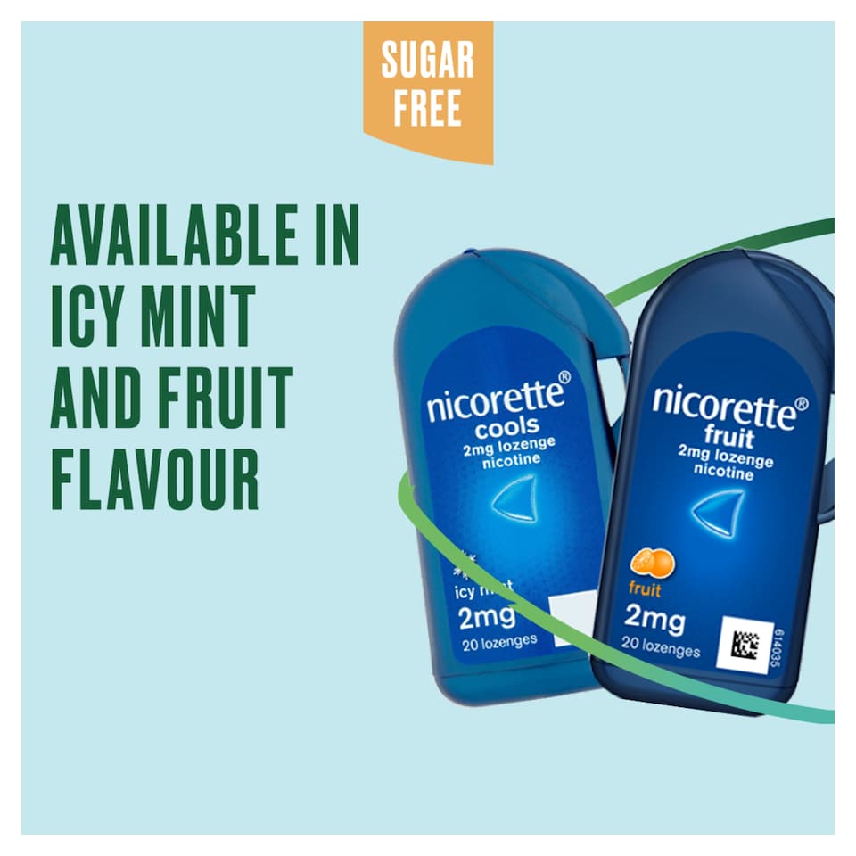 image 1 of Nicorette Fruit 2mg Nicotine Lozenge Stop Smoking Aid 4 x 20 Lozenges