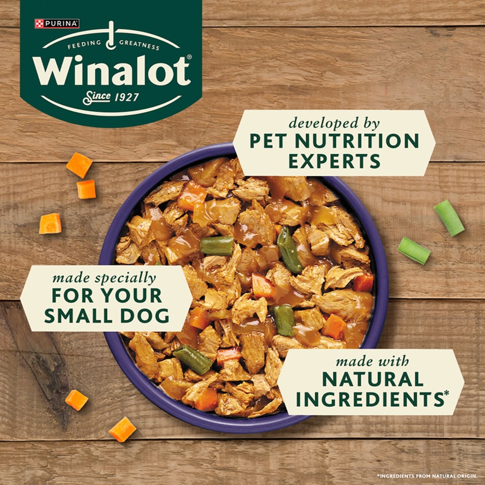 image 1 of WINALOT Meaty Chunks Small Dog Mixed in Jelly Wet Dog Food 12x100g