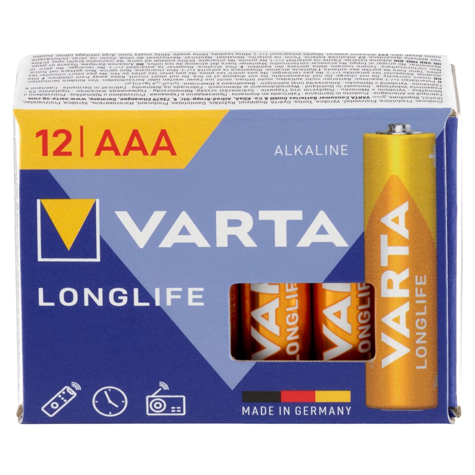 obrázok 1 z VARTA Longlife AAA alkalické batérie 12 ks