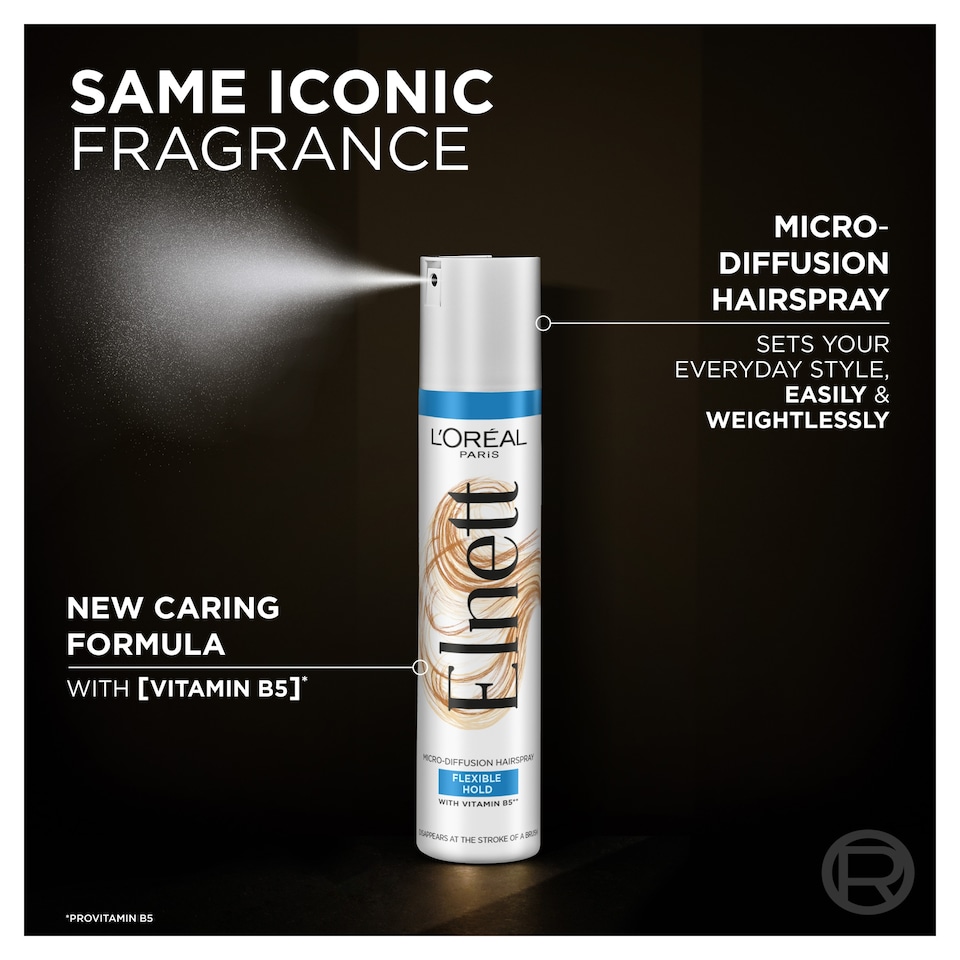 image 1 of L'Oreal Elnett Flexible Hold Hair Spray 400ml