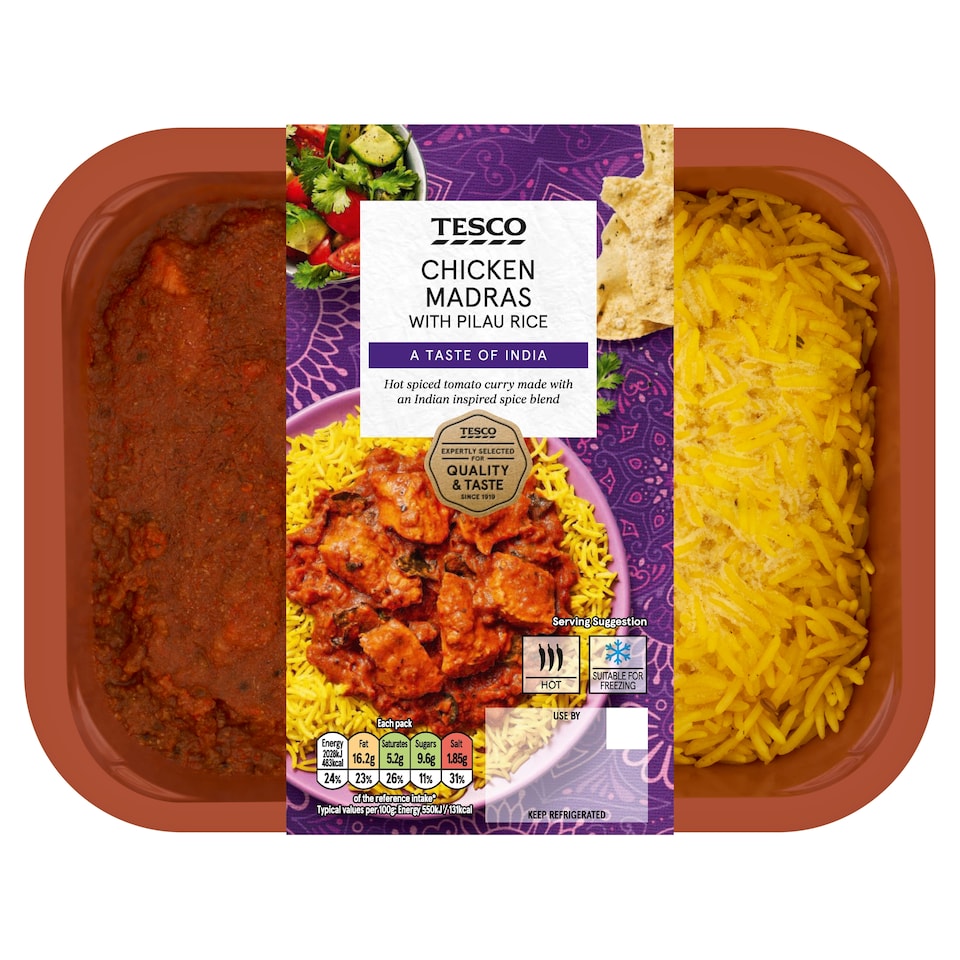 Tesco Chicken Madras with Pilau Rice 400g