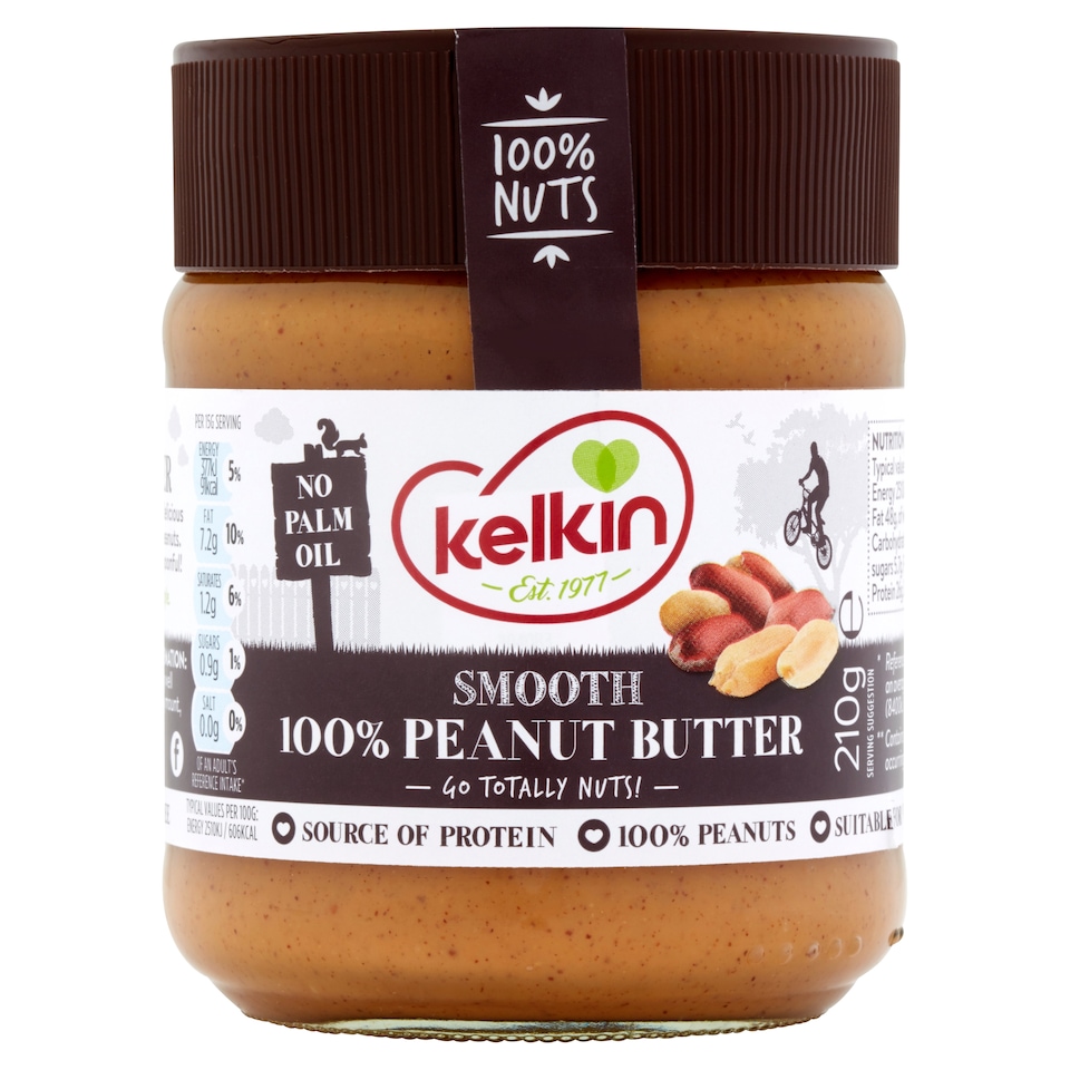 Kelkin Smooth 100% Peanut Butter 210G