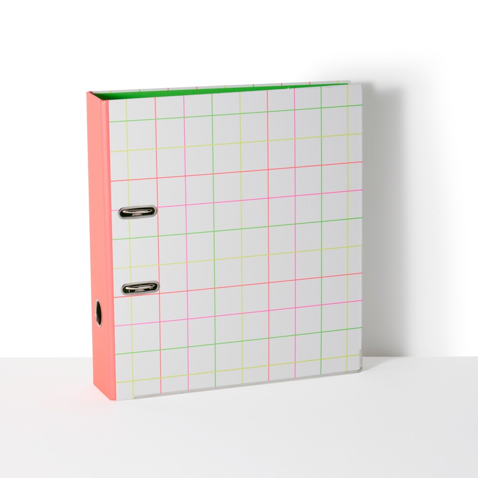 image 1 of Paperchase Neon Grid Lever Arch File