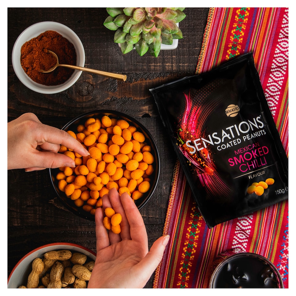 image 1 of Walkers Sensations Coated Peanuts Smoked Chilli Sharing Bag 150g