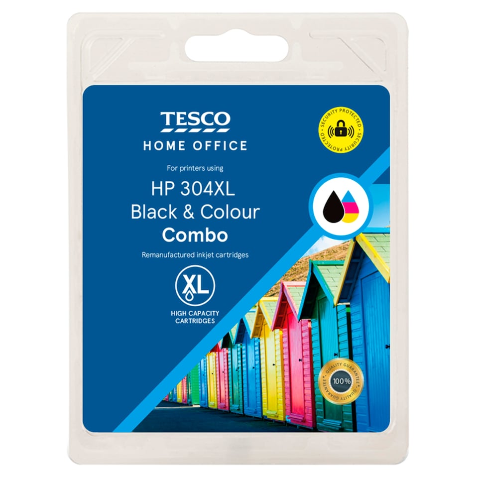 Tesco Remanufactured HP 304 XL Black & Colour Multipack Ink Cartridges