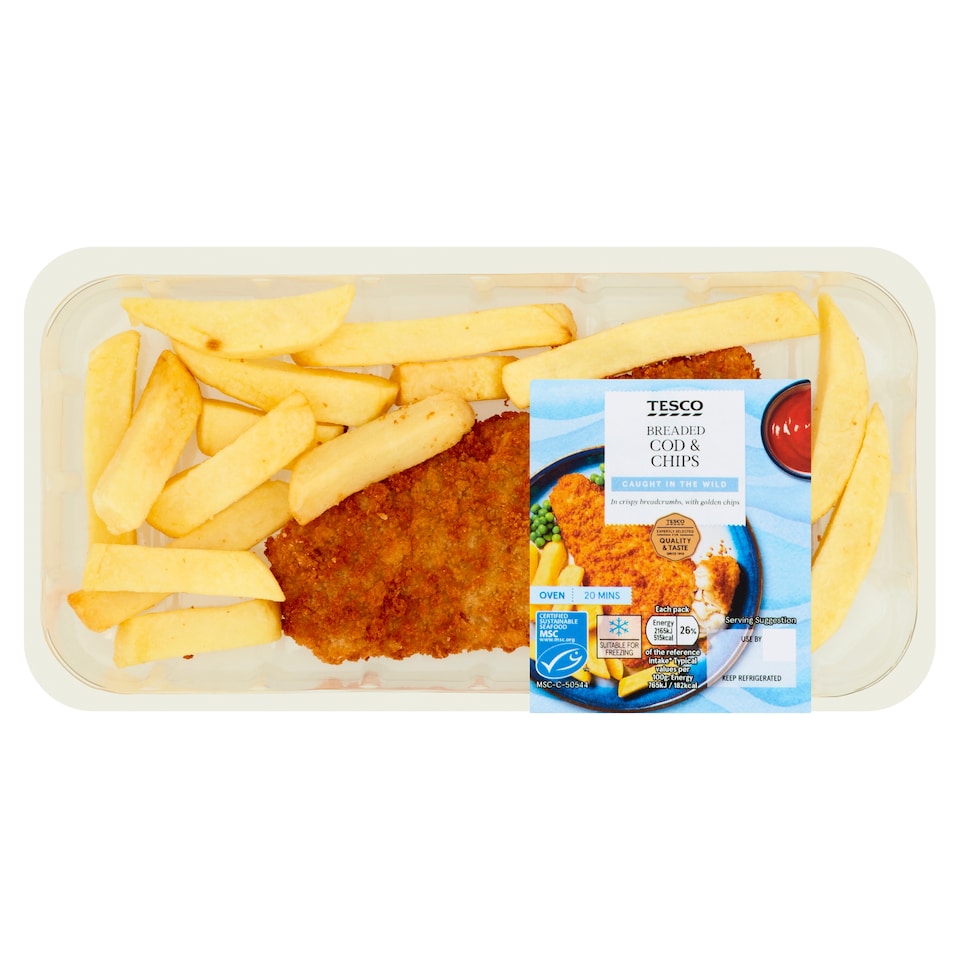 Tesco Breaded Cod & Chips 300G