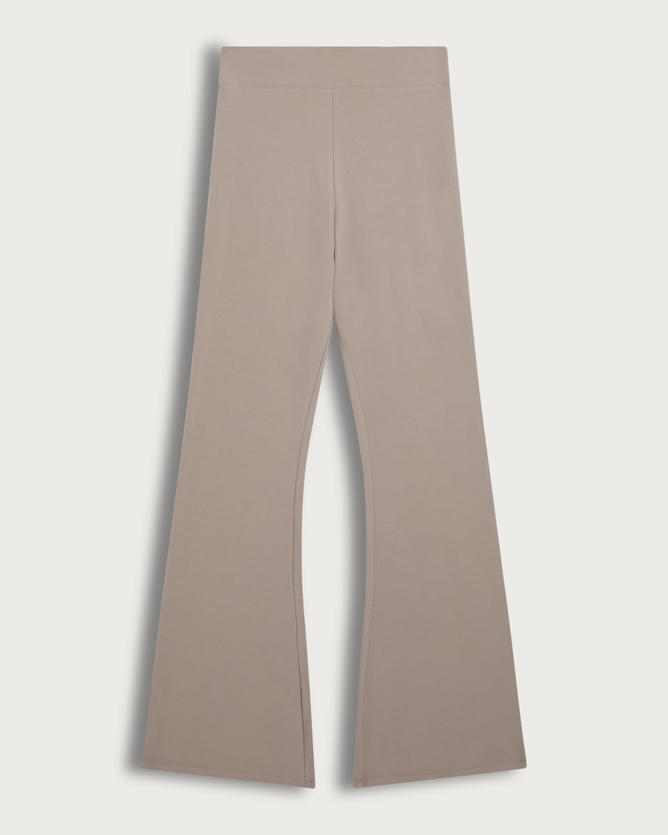 Rise by Zara McDermott Cotton Rich Flared Pyjama Bottoms in Natural