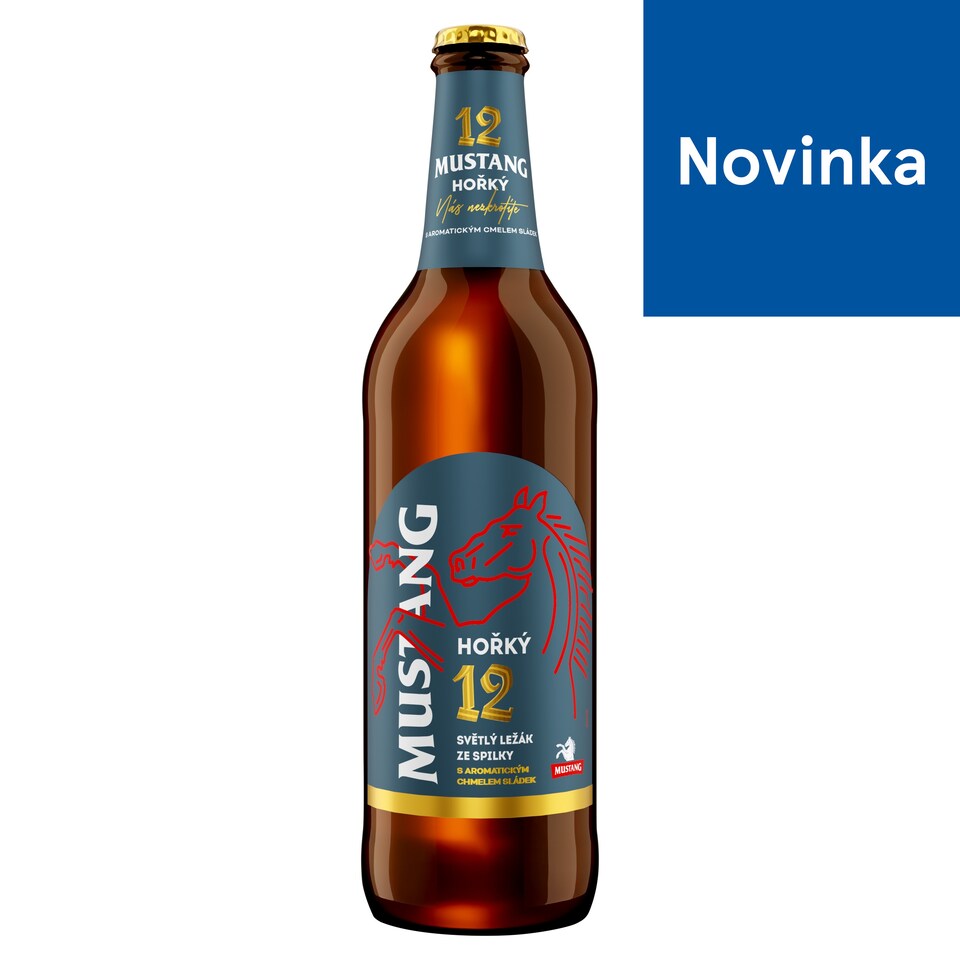 Mustang 12 Hořký, pivo ležiak svetlý 500 ml