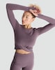 image 2 of F&F Active Twist Front Long Sleeved Top in Purple