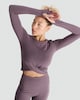image 2 of F&F Active Twist Front Long Sleeved Top in Purple