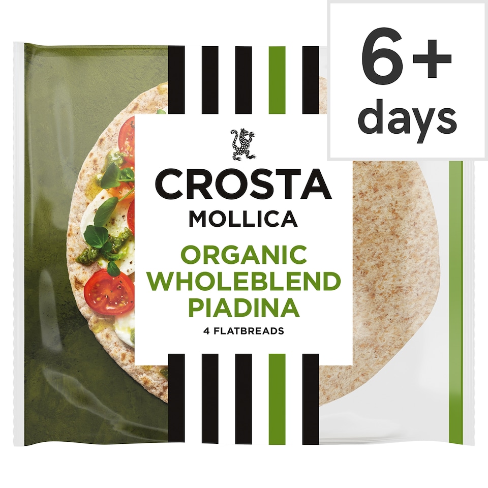 Crosta Mollica 4 Wholeblend Organic Piadina Flatbreads 300g