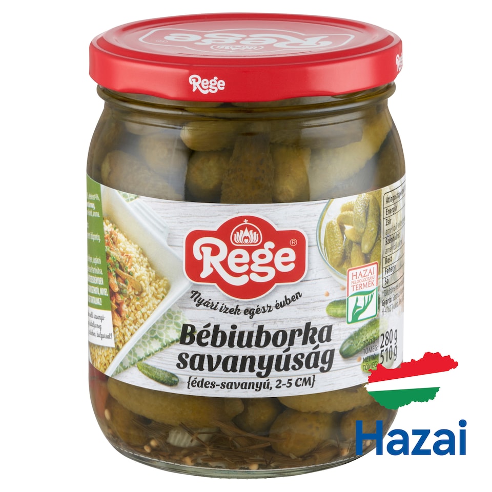 Rege Sweet and Sour Baby Cucumber Pickle 2-5 cm 510 g