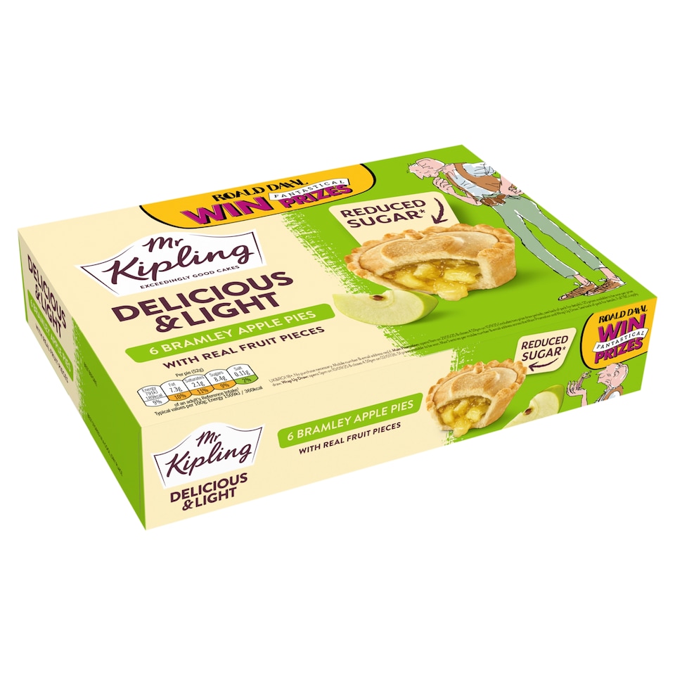 image 1 of Mr Kipling Reduced Sugar Bramley Apple Pies 6 Pack