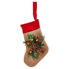 Tesco Mini Hessian Stocking Hanging Decorative