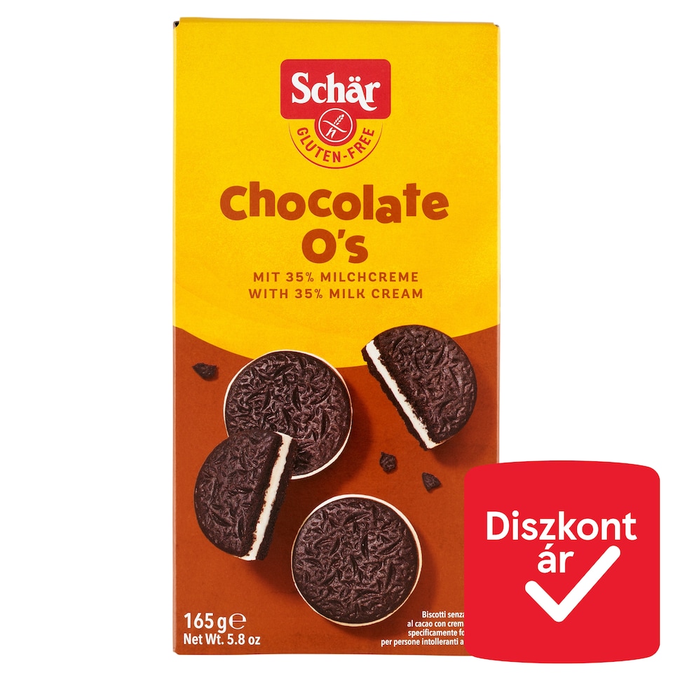 image 1 of Schär Chocolate O's Gluten-Free Cocoa Biscuits with Milk Cream Filling 165 g