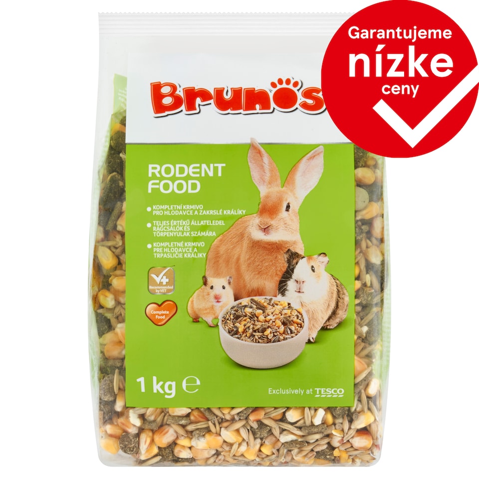 Brunos Kompletné krmivo pre hlodavce a trpasličie králiky 1 kg