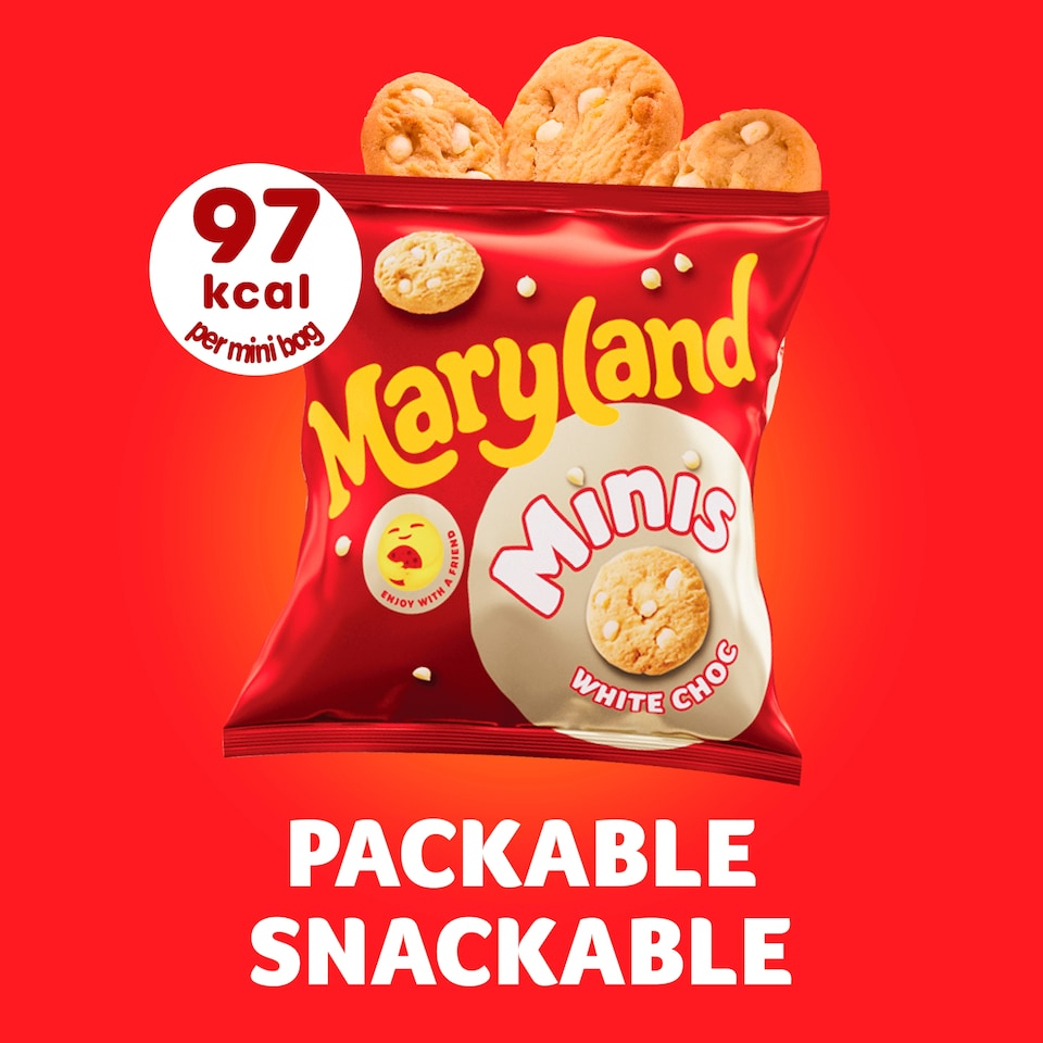 image 1 of Maryland 6 Mini White Choc Cookie Bags 118.8g