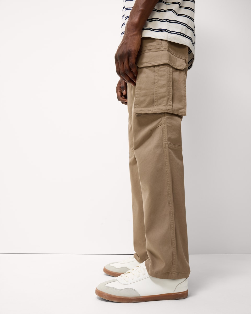 image 1 of F&F Cotton Rich Cargo Trousers in Stone