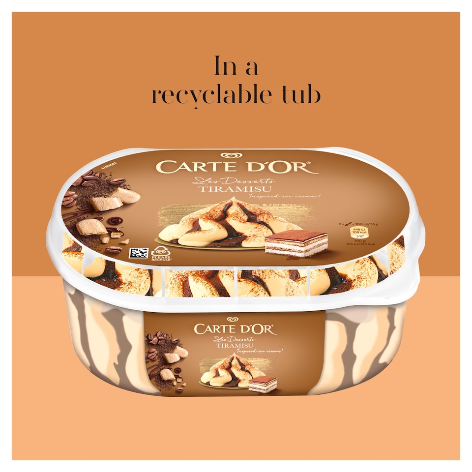 image 1 of Carte D'or Deluxe Tiramisu Ice Cream Tub 825ml