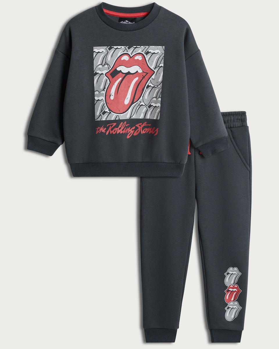 The Rolling Stones Cotton Rich Tracksuit in Grey